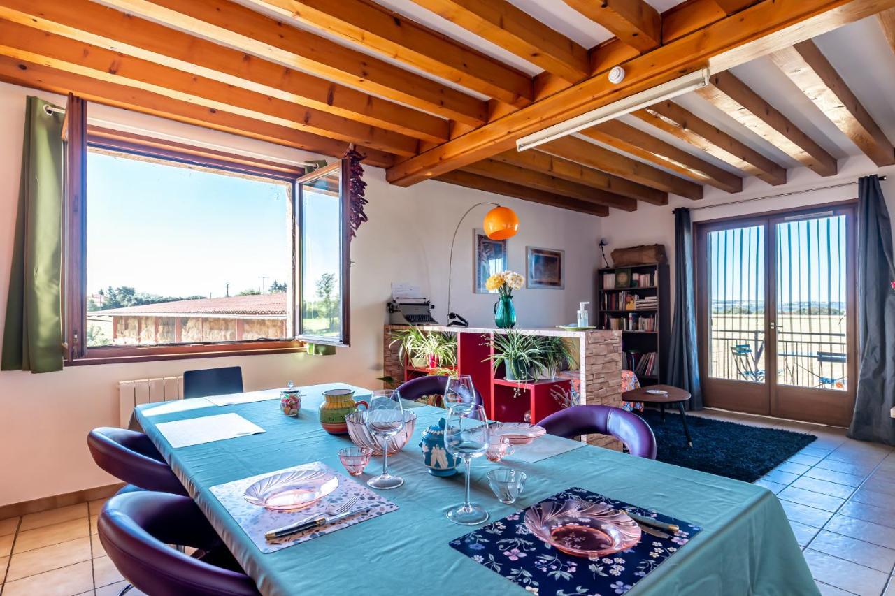 Grand appartement avec vue au calme, Lyon à 25km Communay Exterior foto