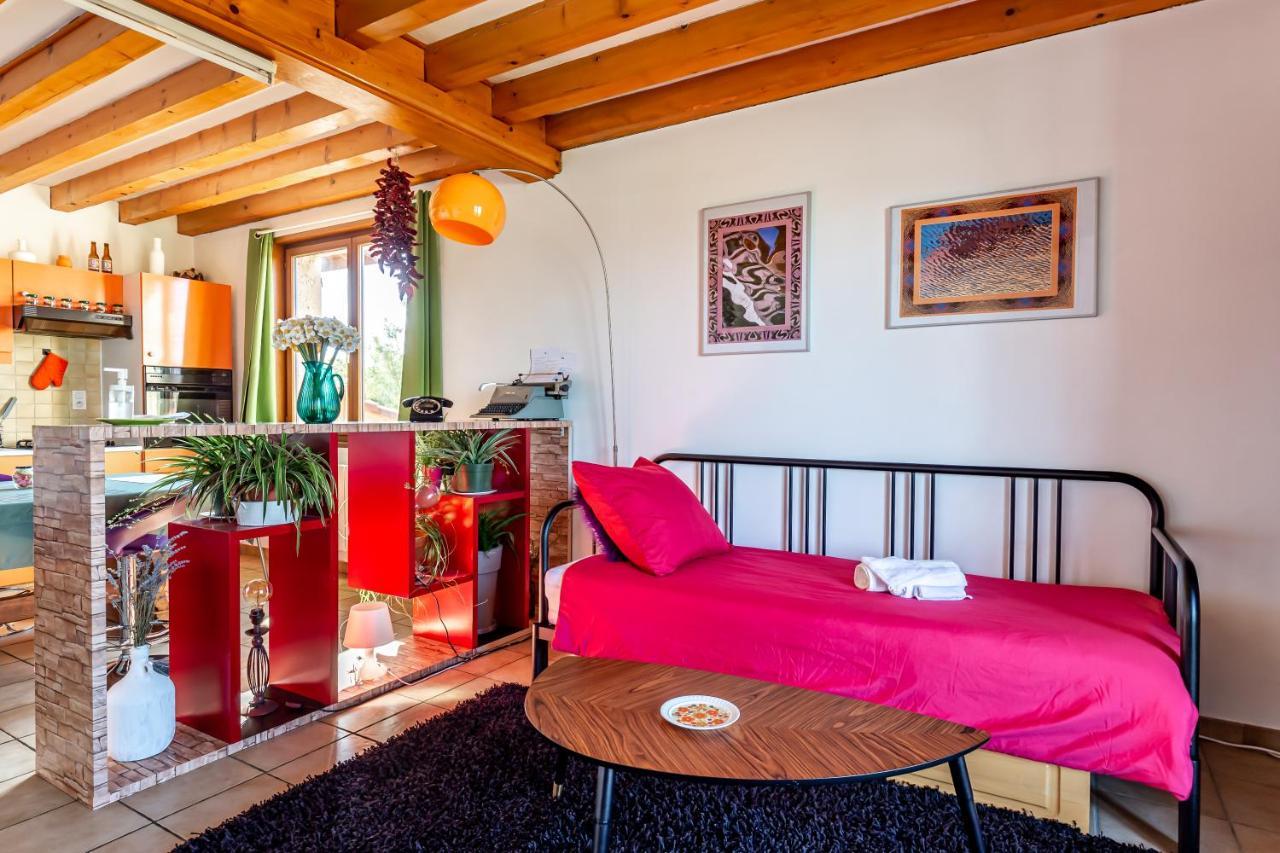 Grand appartement avec vue au calme, Lyon à 25km Communay Exterior foto